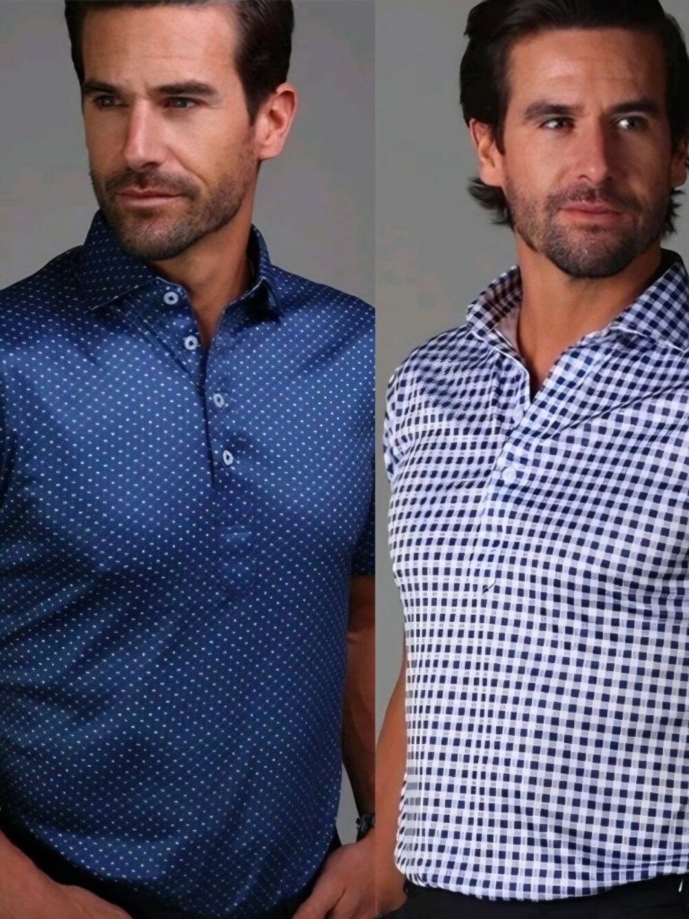 NWT LOT 2 Collars and Co Polo Semi-Spread Shirt Small Blue Mens Golf Shirts